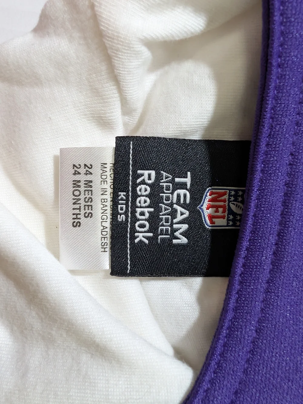 Reebok Kids Vikings Purple & Gold Cheer Dress with White Turtleneck